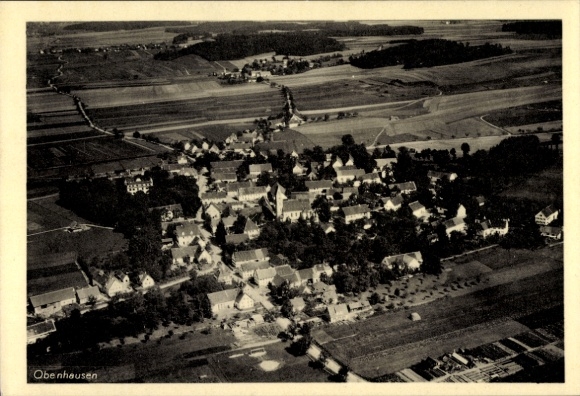 Postcard Obenhausen Markt Buch Schwaben, aerial photograph