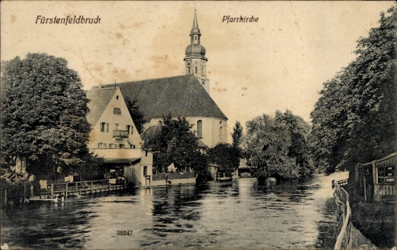 Postcard Fürstenfeldbruck in Upper Bavaria, Parish Church