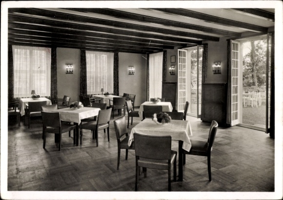 Ak Altena im Märkischen Kreis, Innenansicht vom Haus Helbecke, Kleines Restaurant