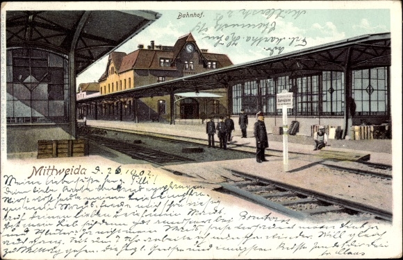PC Mittweida in Saxony, train station, track side