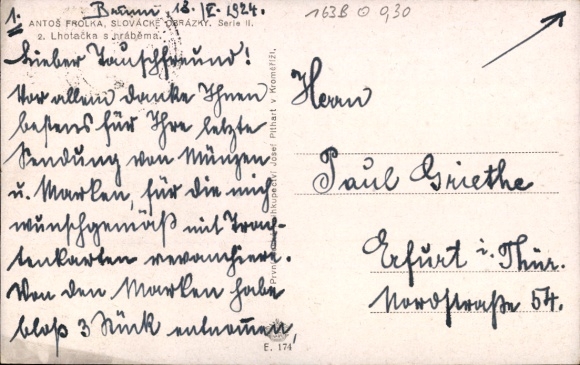 Artists Postcard Frolka, Antos, Slovacke Obrazky, Lhotacka s hrabema