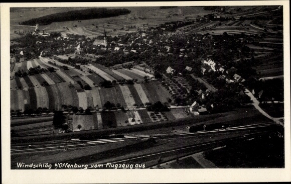 Ak Windschläg Offenburg in Baden Schwarzwald, Fliegeraufnahme