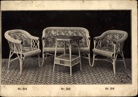 PC Weidhausen near Coburg Upper Franconia, Berthold Bauer & Co. Wicker furniture factory, wicker furniture