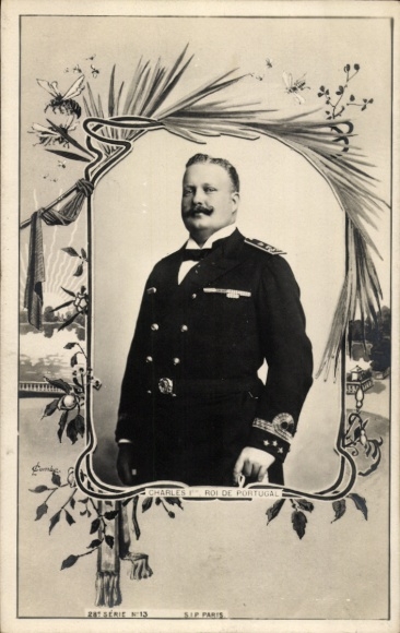 Passepartout PC Charles 1er, Roi de Portugal, King Charles I of Portugal, portrait, uniform