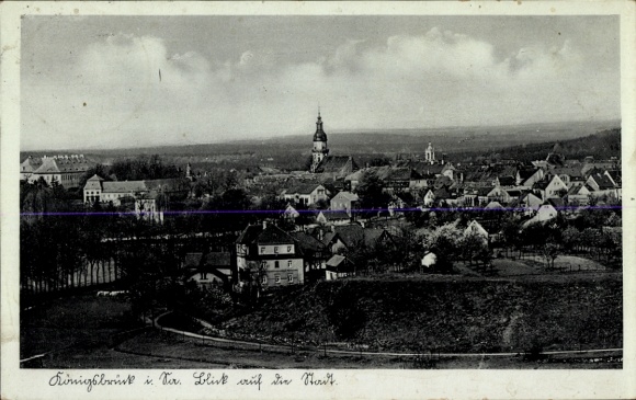 Postcard Königsbrück in Upper Lusatia, view of the town, rural architecture, historical ...