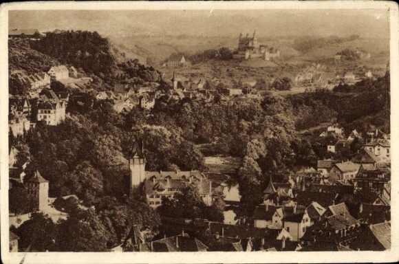 Postcard Schwäbisch Hall in Baden Württemberg, Panorama of the town, WHW The beautiful Germany 51