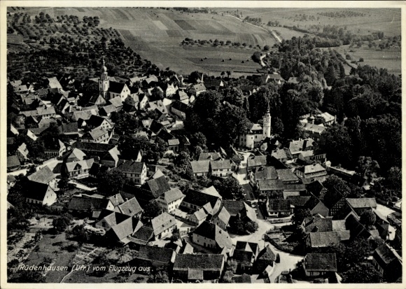 Postcard Rüdenhausen in Bavaria, aerial photograph
