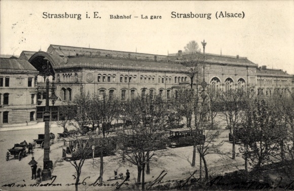 Postcard Strasbourg Strasbourg Alsace Bas Rhin, train station