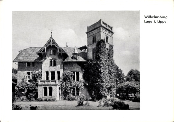 Ak locatie in de Werra-vallei in de wijk Lippe, hotel en restaurant Wilhelmsburg, eigenaar Leopold Borsdorf