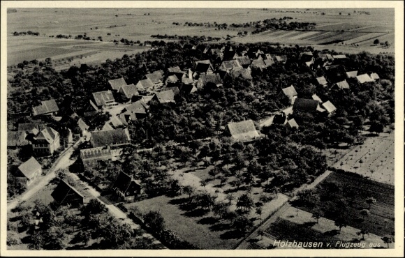 Postcard Holzhausen Leipzig in Saxony, aerial photograph