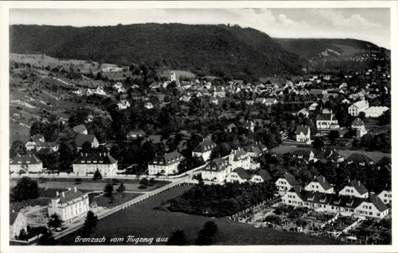 Ak Grenzach Wyhlen am Rhein, Fliegeraufnahme