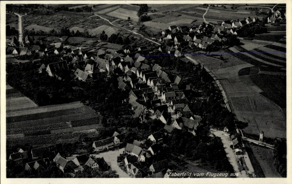 Postcard Zaberfeld in Württemberg, aerial photograph