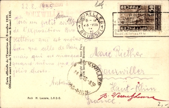 KP Bruksela Bruksela, wystawa 1935, Pawilon Życia Katolickiego