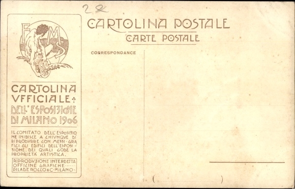 Kunstenaarskaart Milano Milaan Lombardia, Esposizione 1906, Stazione al Parco