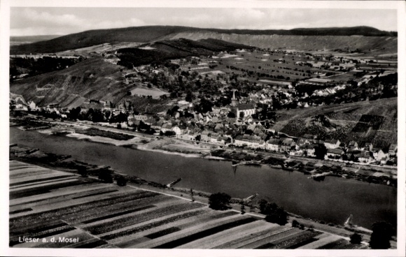Ak Lieser an der Mosel, Fliegeraufnahme