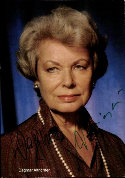 KP aktorka Dagmar Altrichter, portret, autograf