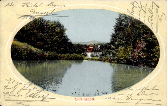 Passepartout Postcard Hilchenbach District of Siegen Wittgenstein North Rhine Westphalia, Stift Keppel