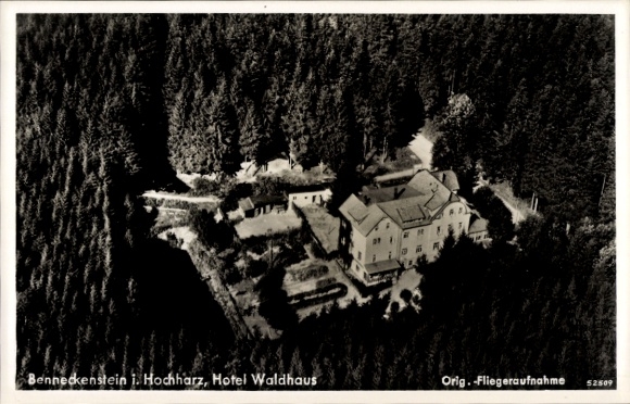 Ansichtkaart Benneckenstein Oberharz am Brocken, luchtfoto, Hotel Waldhaus