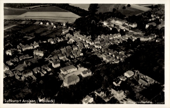 Postcard Bad Arolsen in Hesse, aerial photograph