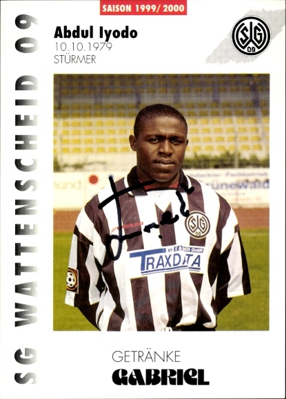 Autograph card footballer Abdul Iyodo, SG Wattenscheid 09, autograph