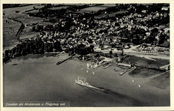 Ak Dießen am Ammersee Oberbayern, Fliegeraufnahme