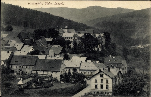 Postcard Lauenstein Altenberg in the Ore Mountains, view of the town
