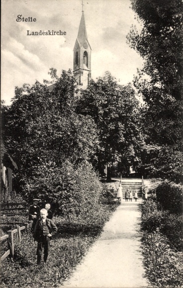 Postcard Stelle in Lauenburg, State Church