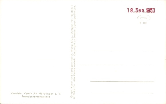 Postcard Nördlingen in Swabia, aerial photograph