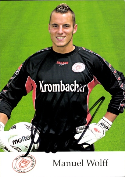 Autograph card footballer Manuel Wolff, Sportfreunde Siegen, autograph