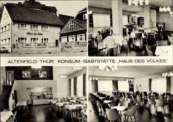 PC Altenfeld Thuringia, consumption restaurant house of the people, dining room, exterior view