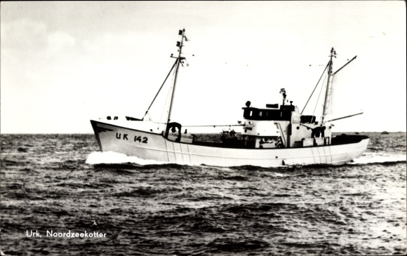 Ak Urk Flevoland Niederlande, Nordseekutter, Fischerboot