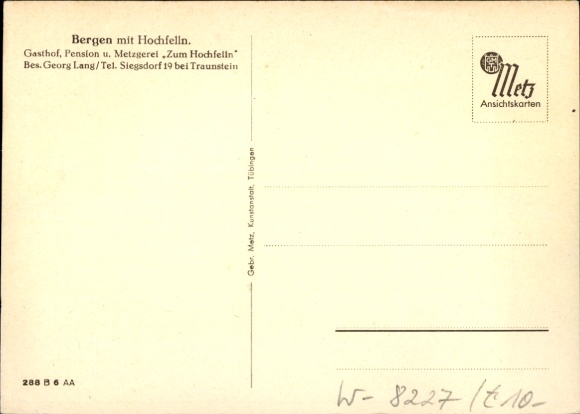 Postcard Bergen im Chiemgau, Gasthaus Zum Hochfelln by Georg Lang
