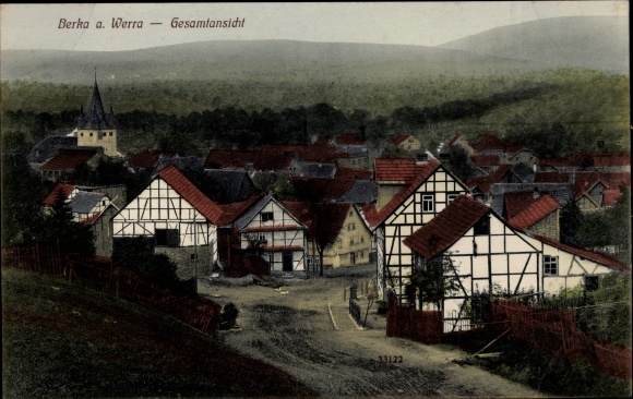 Postcard Berka Werra Suhl valley in Thuringia, general view