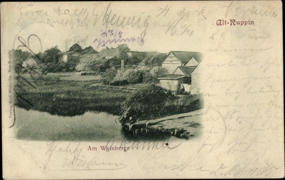 Postcard Altruppin Neuruppin in Brandenburg, on the vineyards
