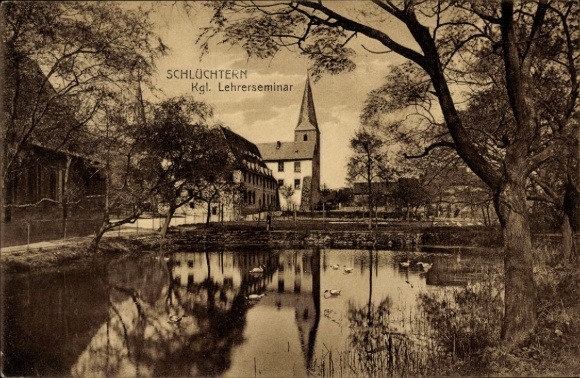 Postcard Schlüchtern in Hesse, teacher training college