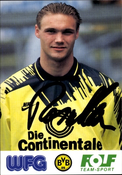 Autograph card footballer Ulf Raschke, BVB 09, Borrussia Dortmund, autograph