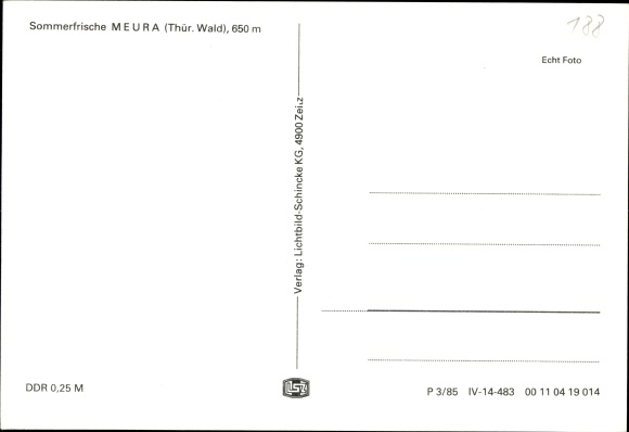 Postcard Meura in the Thuringian Forest, panorama