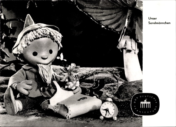 PC Our Sandman, Sandman, GDR German television, bag, alarm clock, mushroom
