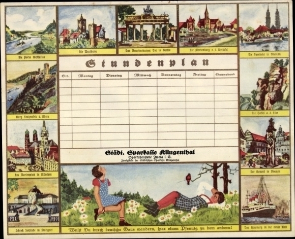 Dienstregeling Sparkasse Klingenthal Kassenstelle Zwota - gebouw uit Duitse wijken rond 1930