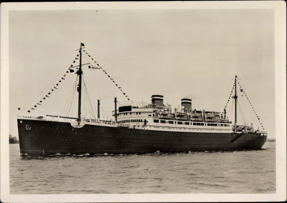 Postcard Motorschiff St. Louis, TABLE