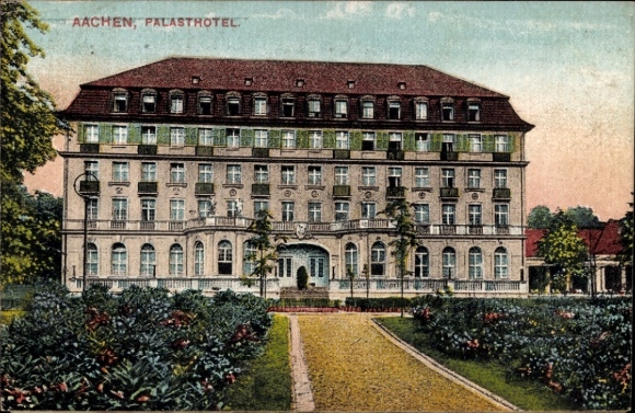 Ak Aachen, Palasthotel  Gartenanlage,  