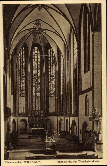 Postcard Bad Wilsnack in the Prignitz, interior view of the Wunderblut Church