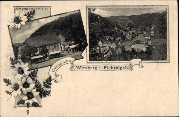 PC Wirsberg in the Fichtelgebirge, view of the town, inn