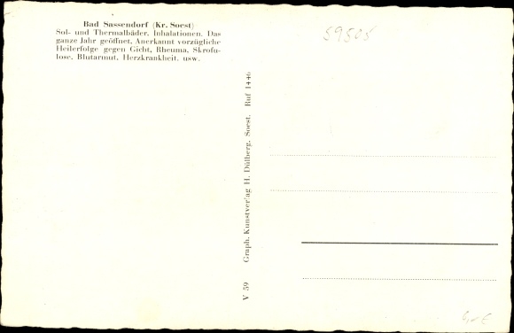 Postcard Bad Sassendorf in the district of Soest, children&#39;s sanatorium, main building, boys&#39; house