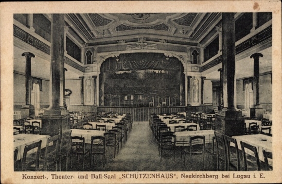 Ak Neukirchberg Lugau im Erzgebirge, Schützenhaus, Konzert-, Theater- und Ball-Saal