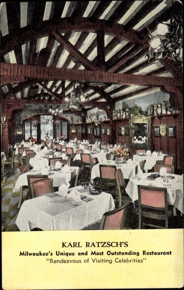 Ak Milwaukee Wisconsin VS, Old World Restaurant door Karl Ratzsch