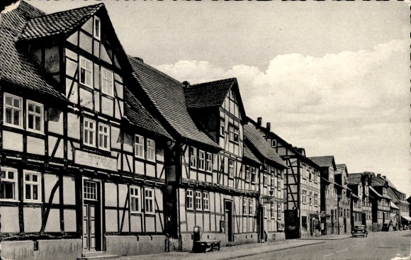 Postcard Oberkaufungen Kaufungen in Northern Hesse, half-timbered houses