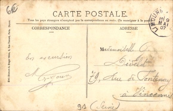 Postcard Lozere Essonne, Yvette, shore