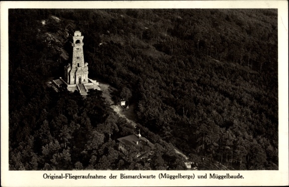 Postcard Berlin Köpenick, Müggelberge, Bismarckwarte, Müggelbaude, owner Rob. Carl