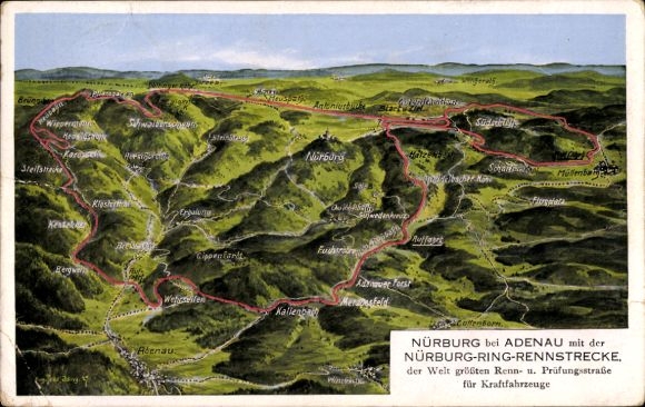 Maps Postcard Nürburg in the Eifel, Nürburgring race track